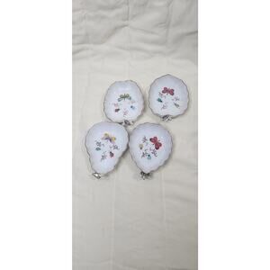 Set of 4 Ardalt Lenwile  China vintage White Fruit Shaped Trinket Dish